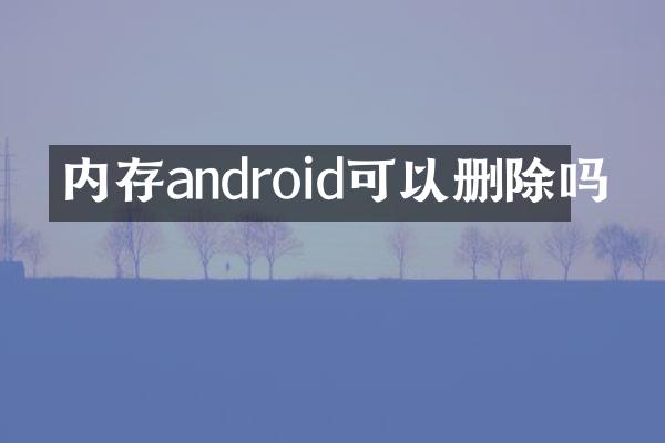 内存android可以删除吗