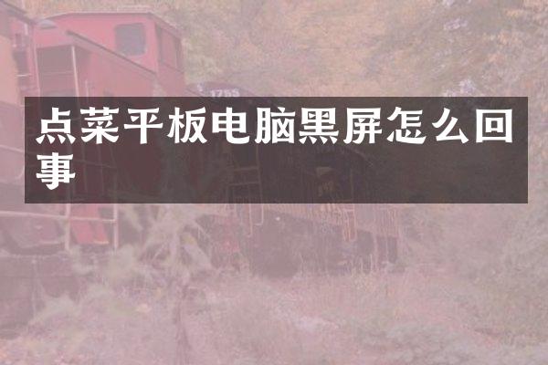 点菜平板电脑黑屏怎么回事