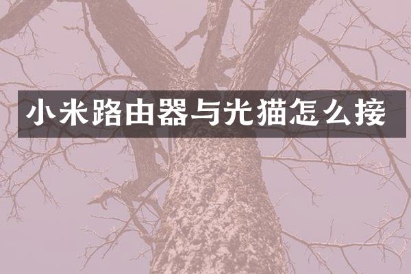 小米路由器与光猫怎么接