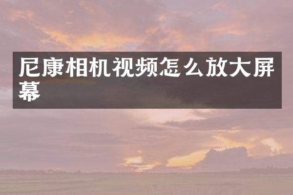 尼康相机视频怎么放大屏幕