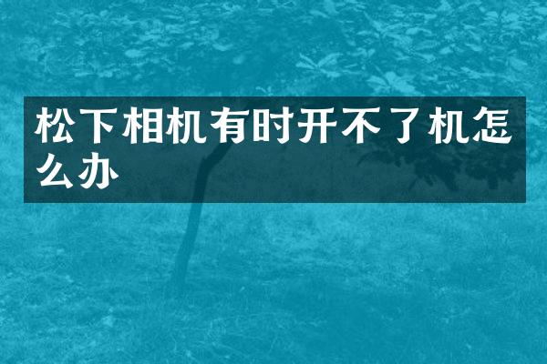 松下相机有时开不了机怎么办