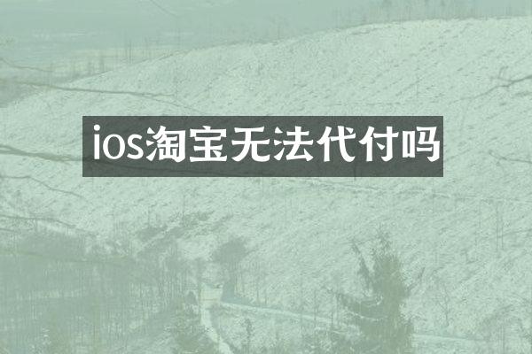 ios淘宝无法代付吗