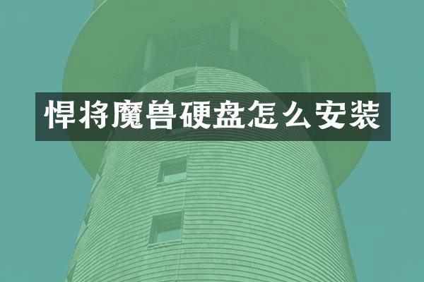 悍将魔兽硬盘怎么安装