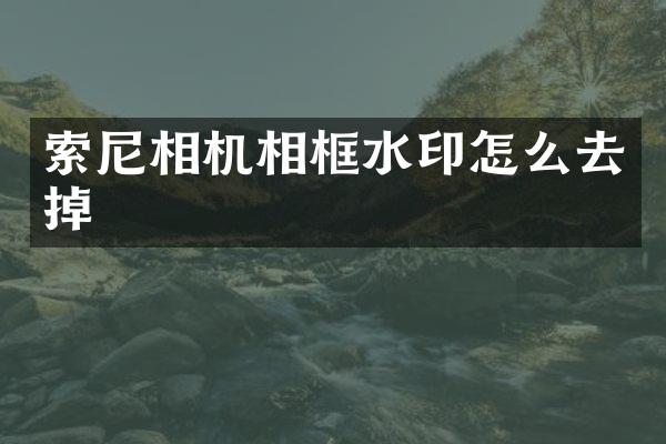 索尼相机相框水印怎么去掉