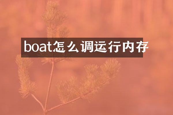 boat怎么调运行内存