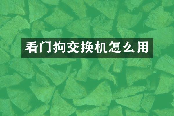 看门狗交换机怎么用