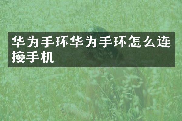 华为手环华为手环怎么连接手机