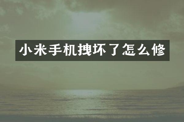 小米手机拽坏了怎么修
