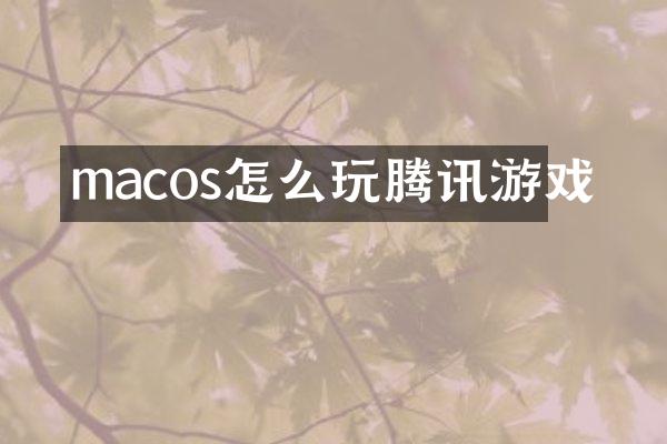 macos怎么玩腾讯游戏