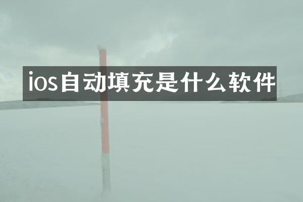 ios自动填充是什么软件