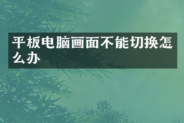 平板电脑画面不能切换怎么办