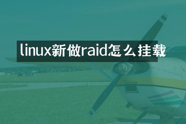 linux新做raid怎么挂载