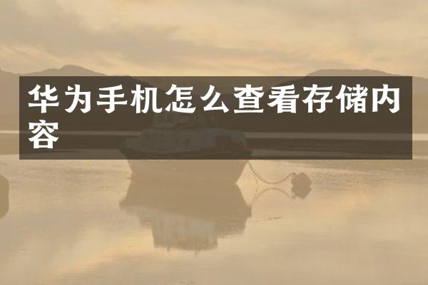 华为手机怎么查看存储内容