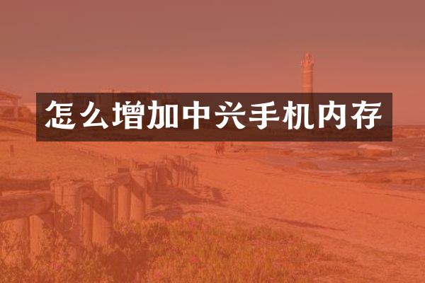 怎么增加中兴手机内存