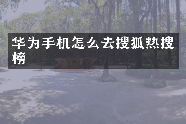 华为手机怎么去搜狐热搜榜