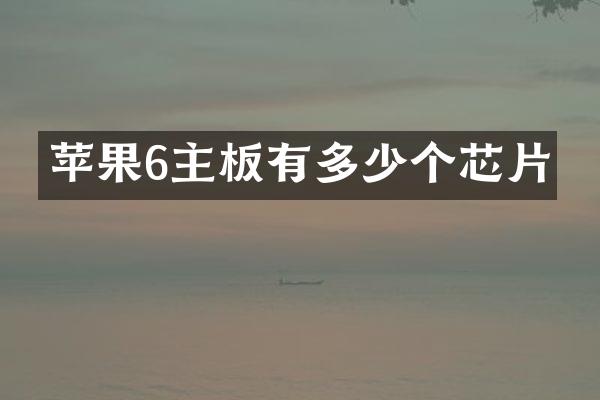 苹果6主板有多少个芯片