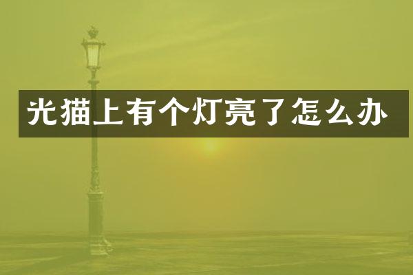 光猫上有个灯亮了怎么办