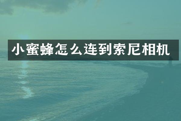 小蜜蜂怎么连到索尼相机