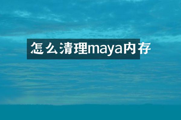 怎么清理maya内存