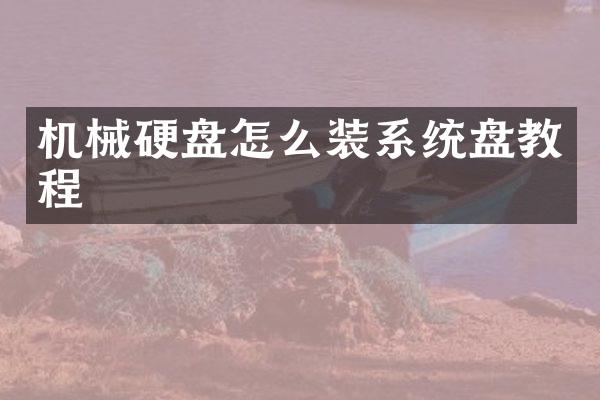 机械硬盘怎么装系统盘教程
