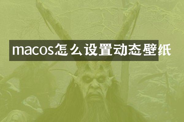 macos怎么设置动态壁纸