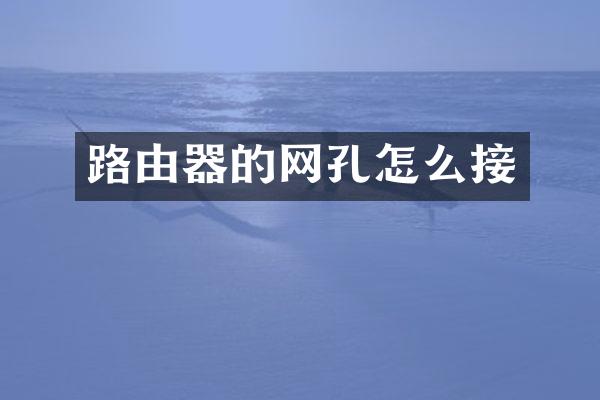 路由器的网孔怎么接