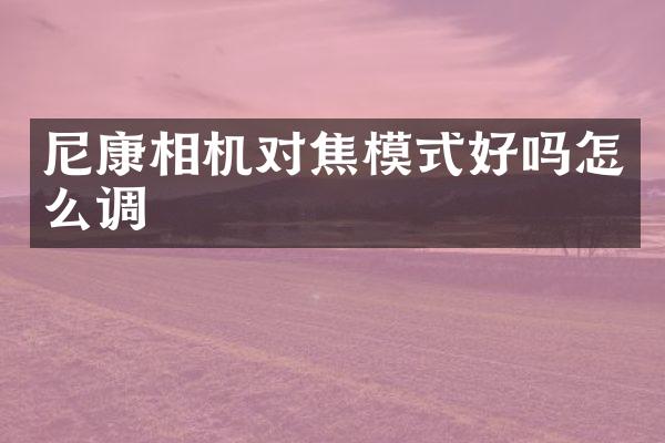 尼康相机对焦模式好吗怎么调