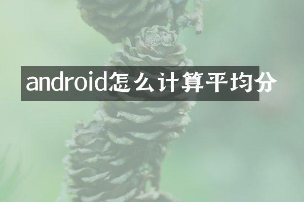 android怎么计算平均分