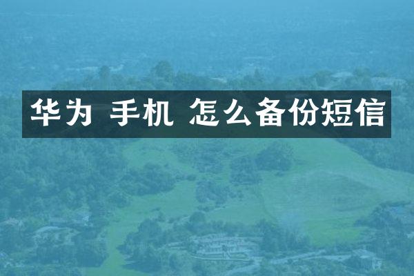 华为 手机 怎么备份短信