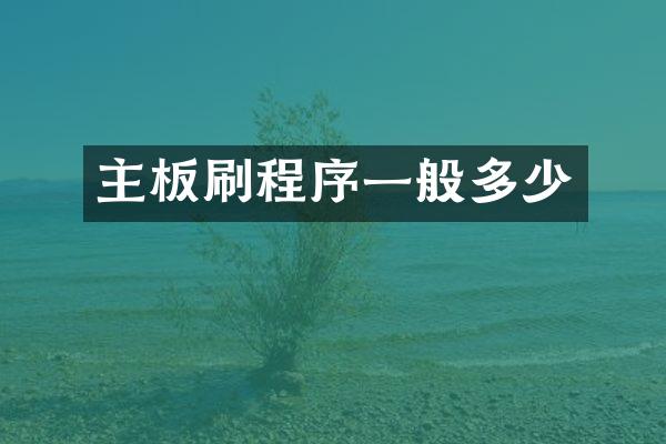 主板刷程序一般多少