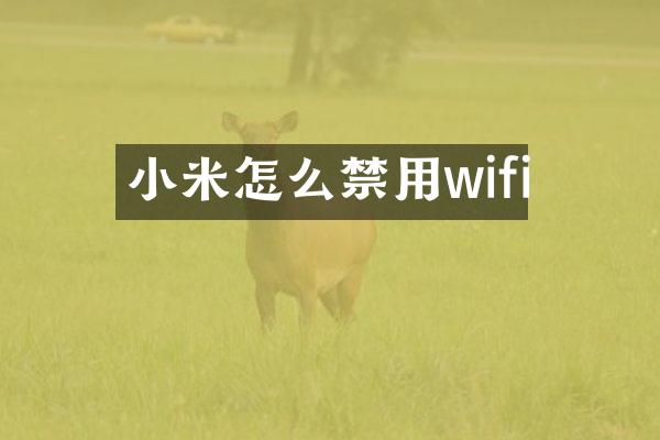 小米怎么禁用wifi