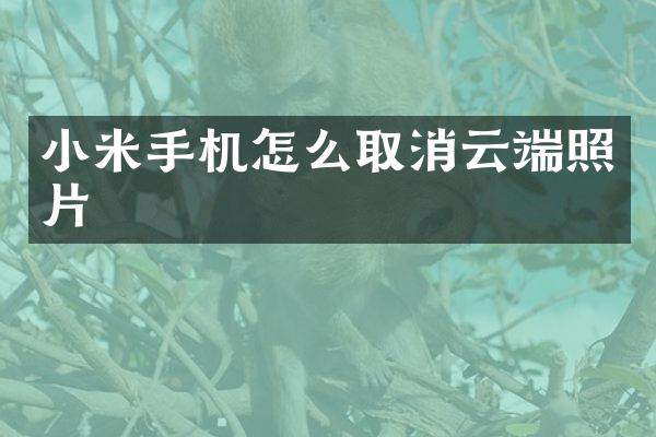 小米手机怎么取消云端照片