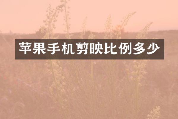 苹果手机剪映比例多少