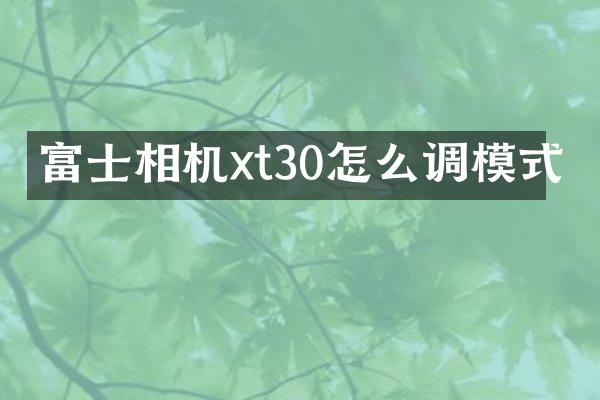 富士相机xt30怎么调模式