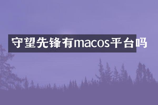 守望先锋有macos平台吗
