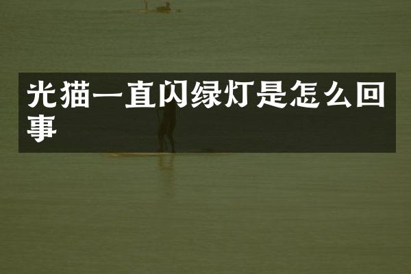光猫一直闪绿灯是怎么回事