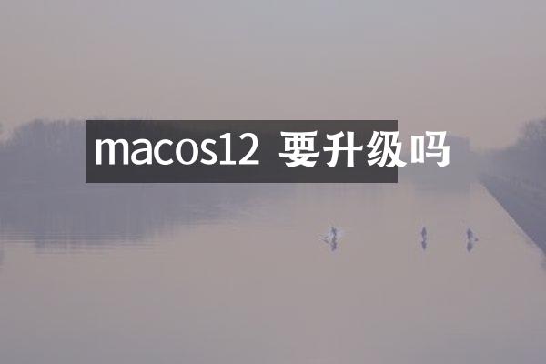 macos12 要升级吗