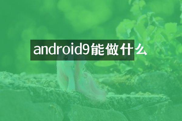 android9能做什么