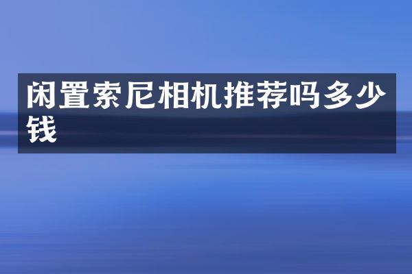 闲置索尼相机推荐吗多少钱