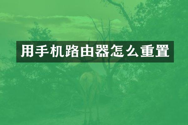 用手机路由器怎么重置