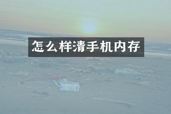 怎么样清手机内存