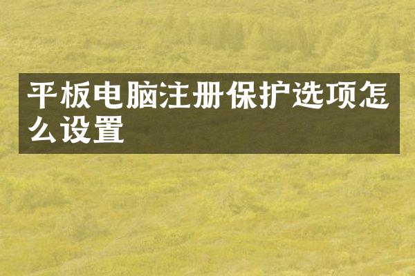 平板电脑注册保护选项怎么设置