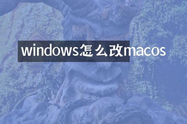 windows怎么改macos