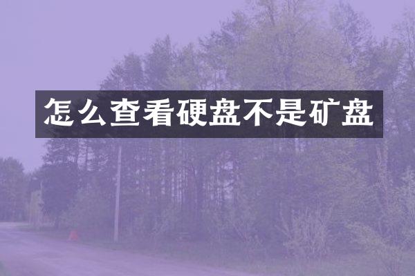怎么查看硬盘不是矿盘