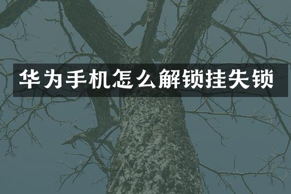 华为手机怎么解锁挂失锁