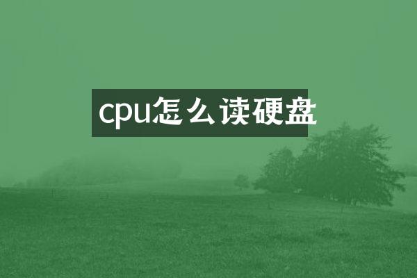 cpu怎么读硬盘