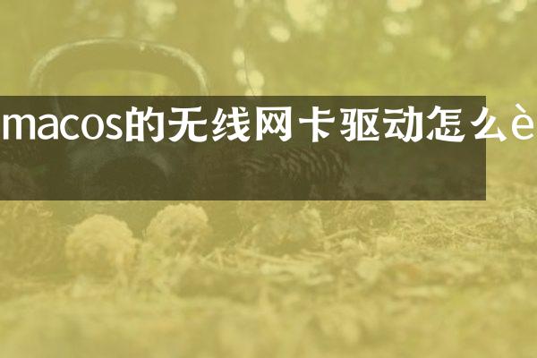 macos的无线网卡驱动怎么装