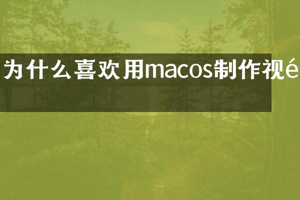 为什么喜欢用macos制作视频