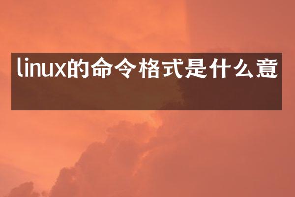 linux的命令格式是什么意思