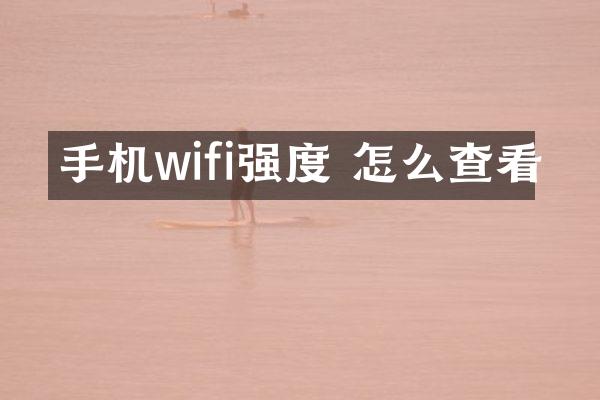 手机wifi强度 怎么查看